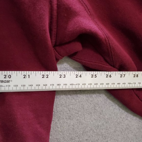 True Interlocked Men Sweatshirt Medium Red Hoodie Logo Embroidered Pockets - Picture 3 of 8